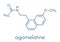 Agomelatine antidepressant drug molecule. Skeletal formula.