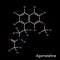 Agomelatine, antidepressant drug structural formula. Vector