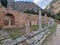 agora colums in delphi arncient area greece