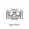 Agra fort line icon. Editable vector illustration