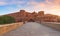 Agra Fort red sandstone fort of medieval India at sunrise at Agra India