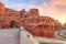 Agra Fort red sandstone fort of medieval India at sunrise at Agra India