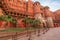 Agra Fort red sandstone medieval architecture inner gateway at Agra, India