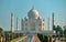 Agra / India - 06.20.2019 : Fabulous Taj Mahal, A UNESCO World heritage , on a bright and blue day