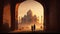 Agra Uttar Pradesh is perfect for romantics Tajmahal in india Evening fantasy artwork generative ai art