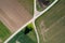 Agrar fields from avove. Rural scenery, aerial view from above