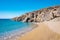 Agrari Beach Mykonos Greece blue sea, wild, quiet famous for diving snorkeling