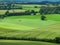 Agrarian landscape with tractor