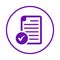 Agreement, approval, contract, deal icon. Violet design