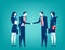 Agreement cooperation. Business team shaking hands. Concept business illustration. Vector flat