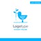 Agreement, Dove, Friendship, Harmony, Pacifism Blue Solid Logo Template. Place for Tagline