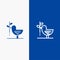 Agreement, Dove, Friendship, Harmony, Pacifism Line and Glyph Solid icon Blue banner Line and Glyph Solid icon Blue banner