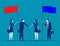 Agreement with partnership. Concept business vector illustration, Shaking hands, Flags, Achievement