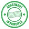 AGREEMENT IN PRINCIPLE text on green round postal stamp sign