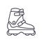 Agressive Inline Roller Skates icon isolated on white background. Outline vector illustration