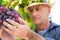 Agricultural checking quality wine grapes