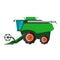 Agricultural combine machine is ready for harvesting on the field