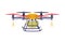 Agricultural Drone with Propeller as Vehicle for Aerial Application of Pesticides Vector Illustration