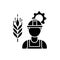 Agricultural engineer black glyph icon