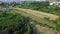 Agricultural field aerial view. Sustainable agriculture.