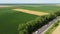 Agricultural fields Field with ripe wheat and other different agricultural crops