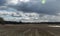 Agricultural fields with fresh stubble after harvesting