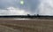 Agricultural fields with fresh stubble after harvesting