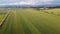 Agricultural  fields near Ploiesti City Romania , aerial view