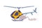 Agricultural Helicopter or Rotorcraft with Propeller for Aerial Application of Pesticides Vector Illustration