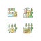 Agricultural innovations RGB color icons set