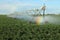 An agricultural irrigation system in an Idaho potato field.