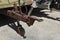 Agricultural loader wagon on a farm