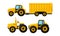 Agricultural Machinery with Farm Truck Used in Harvesting Vector Set