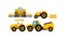 Agricultural Machinery with Farm Truck Used in Harvesting Vector Set