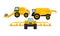 Agricultural Machinery with Farm Truck Used in Harvesting Vector Set