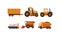 Agricultural Machinery Set, Modern Farm Vehicles for Land Agricultural Processing, Tractor, Plow, Truck Flat Style