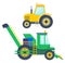 Agricultural Machinery Tractor and Harvester Set