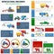 Agricultural Machines Infographic Set