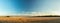 Agricultural panorama wheat fields