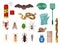 Agricultural pests and insects control icons set