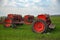 Agricultural planter in the field