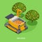 Agricultural Robots Isometric Background