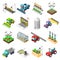 Agricultural Robots Isometric Icons