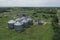 Agricultural silos on a farm, photos from above with a drone.