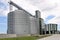 Agricultural Silos. Metal grain facility with silos.