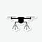 Agricultural spraying drone sticker icon sign for mobile concept and web design
