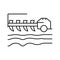 agricultural techincs cultivator line icon vector illustration