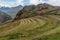 Agricultural terraces of Inca ruins of Pisac, Peru