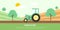 Agricultural tractor flat design vector illustration