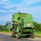 Agricultural tractor in road in Poland